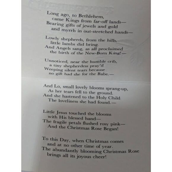 Mackenzie Vintage Women's Gold Christmas Rose Floral Pin In Box With Poem - Picture 4 of 7